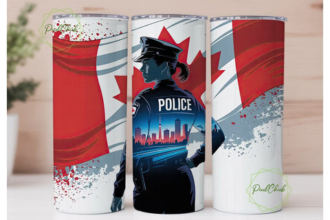 Canadian Police Officer 20oz Tumbler Sublimation PixelChick 