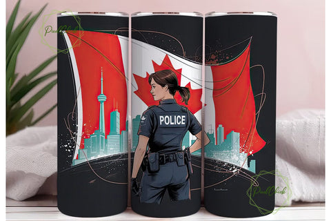 Canadian Police Officer 20oz Tumbler Sublimation PixelChick 