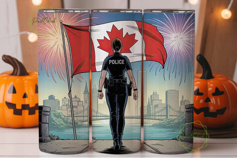 Canadian Police Officer Tumbler Wrap Sublimation PixelChick 