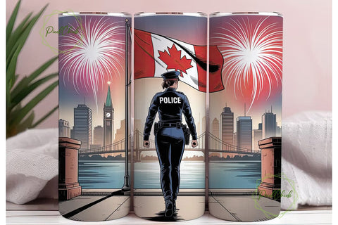 Canadian Police Officer Tumbler Wrap Sublimation PixelChick 
