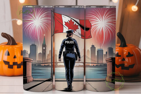 Canadian Police Officer Tumbler Wrap Sublimation PixelChick 
