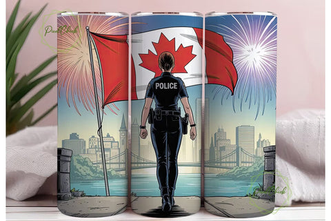 Canadian Police Officer Tumbler Wrap Sublimation PixelChick 