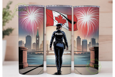 Canadian Police Officer Tumbler Wrap Sublimation PixelChick 