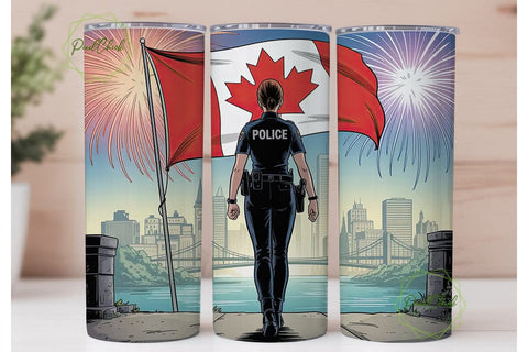 Canadian Police Officer Tumbler Wrap Sublimation PixelChick 