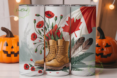 Canadian Remembrance Tumbler Wrap Sublimation PixelChick 