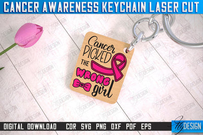 Cancer Awareness Keychain | Battling Cancer | Quotes Cancer Winner | CNC File SVG Fly Design 