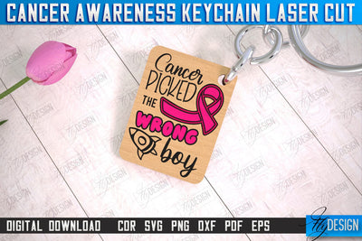 Cancer Awareness Keychain | Battling Cancer | Quotes Cancer Winner | CNC File SVG Fly Design 