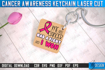 Cancer Awareness Keychain | Battling Cancer | Quotes Cancer Winner | CNC File SVG Fly Design 