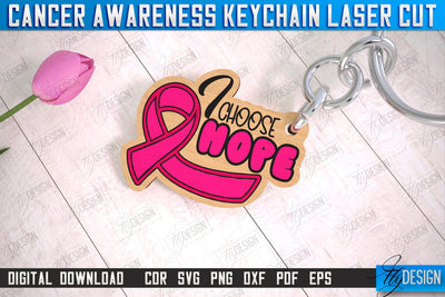 Cancer Awareness Keychain | Battling Cancer | Quotes Cancer Winner | CNC File SVG Fly Design 