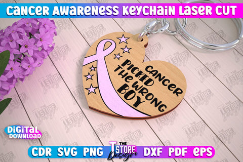 Cancer Awareness Keychain Bundle | Battling Cancer | Quotes Cancer Winner | CNC Files SVG The T Store Design 