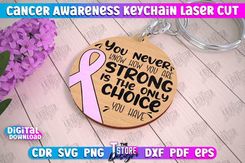 Cancer Awareness Keychain Bundle | Battling Cancer | Quotes Cancer Winner | CNC Files SVG The T Store Design 