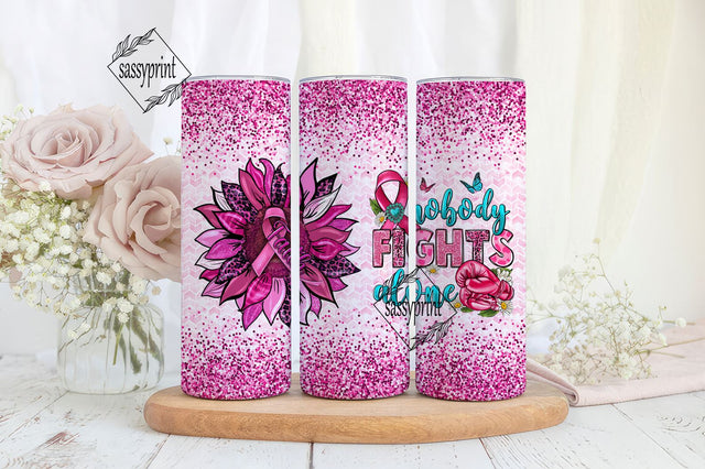 Cancer awareness tumbler bundle 20oz Skinny Tumbler Sublimation Design Breast Cancer Awareness Glitter Pink Tumbler Design-PNG Sublimation sassyprint 
