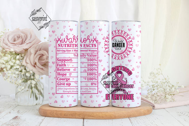 Cancer awareness tumbler bundle 20oz Skinny Tumbler Sublimation Design Breast Cancer Awareness Glitter Pink Tumbler Design-PNG Sublimation sassyprint 