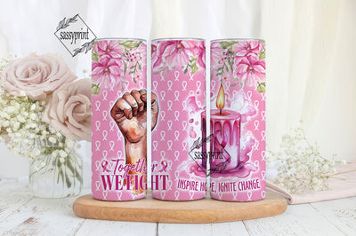 Cancer awareness tumbler bundle 20oz Skinny Tumbler Sublimation Design Breast Cancer Awareness Glitter Pink Tumbler Design-PNG Sublimation sassyprint 
