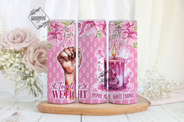 Cancer awareness tumbler bundle 20oz Skinny Tumbler Sublimation Design Breast Cancer Awareness Glitter Pink Tumbler Design-PNG Sublimation sassyprint 
