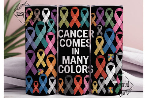 Cancer Awareness Tumbler Wrap Sublimation sassyprint 