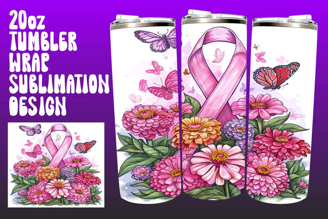 Cancer Awareness Tumbler Wrap with Sublimation afrosvg 
