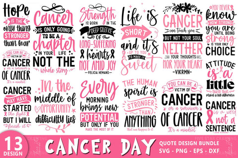 Cancer Day Design Bundle, Cancer SVG, Cancer Day Quotes SVG FiveStarCrafting 