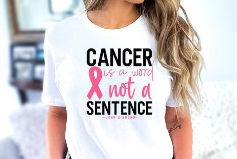 Cancer is a word not a sentence, World Cancer Day Quote Design SVG SVG FiveStarCrafting 
