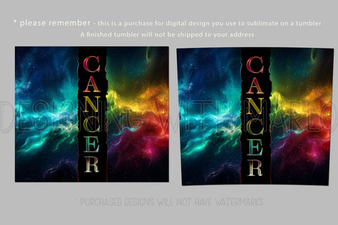 Cancer Tumbler, Zodiac Tumbler, 20 oz Skinny Tumbler Wrap, Sublimation, PNG Sublimation Designing with Marlo 