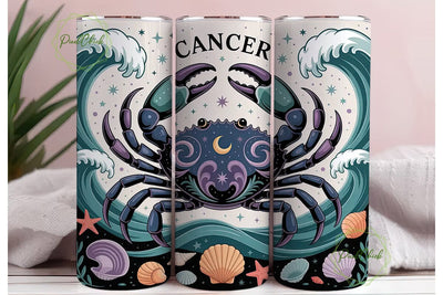 Cancer Zodiac 20oz Tumbler Design Sublimation PixelChick 