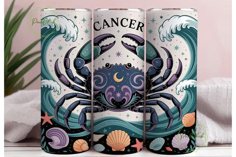Cancer Zodiac 20oz Tumbler Design Sublimation PixelChick 