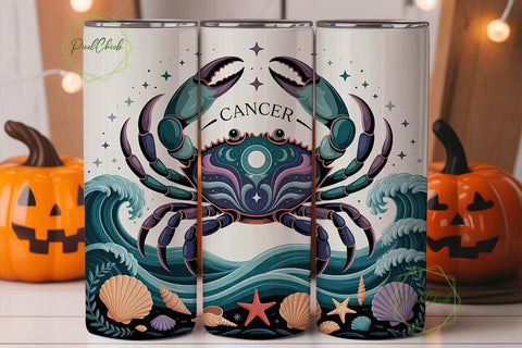 Cancer Zodiac 20oz Tumbler Design Sublimation PixelChick 