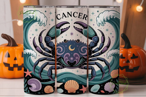 Cancer Zodiac 20oz Tumbler Design Sublimation PixelChick 