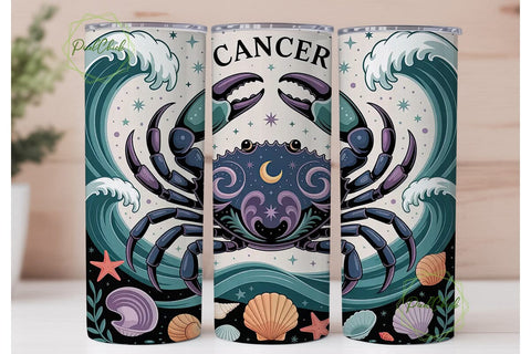 Cancer Zodiac 20oz Tumbler Design Sublimation PixelChick 