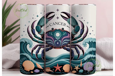 Cancer Zodiac 20oz Tumbler Design Sublimation PixelChick 