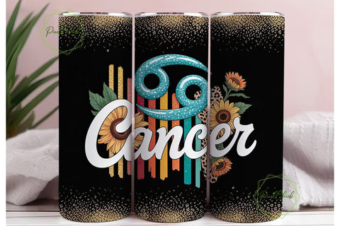Cancer Zodiac 20oz Tumbler Wrap Sublimation PixelChick 
