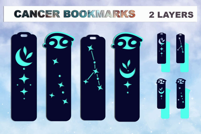 Cancer zodiac bookmarks svg, Zodiac sign Layered bookmarks svg SVG AnastasiyaArtDesign 