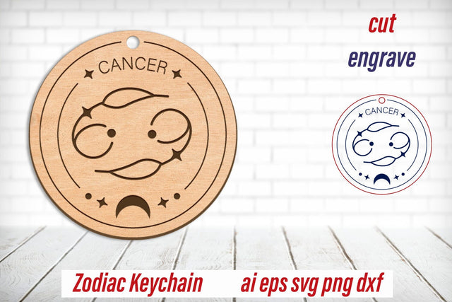 Cancer zodiac keychain laser engraving, Astrology sign, Horoscope svg SVG AnastasiyaArtDesign 