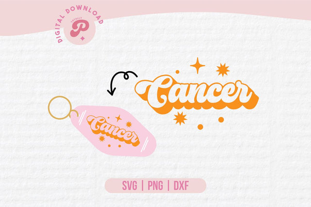 Cancer Zodiac Motel Keychain SVG SVG Totally Posie 