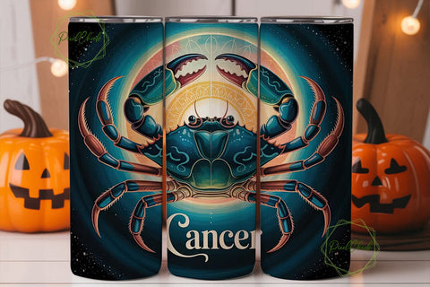 Cancer Zodiac Sign 20oz Tumbler Wrap Sublimation PixelChick 