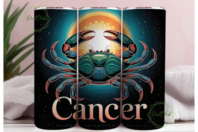 Cancer Zodiac Sign 20oz Tumbler Wrap Sublimation PixelChick 