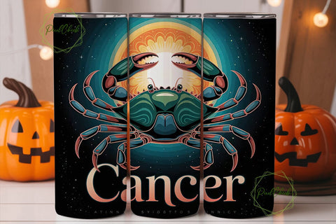 Cancer Zodiac Sign 20oz Tumbler Wrap Sublimation PixelChick 