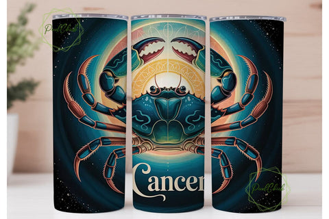 Cancer Zodiac Sign 20oz Tumbler Wrap Sublimation PixelChick 