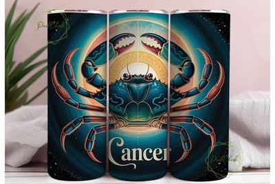 Cancer Zodiac Sign 20oz Tumbler Wrap Sublimation PixelChick 
