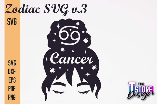 Cancer Zodiac SVG |Zodiac Signs SVG Design | Astrology Design SVG The T Store Design 
