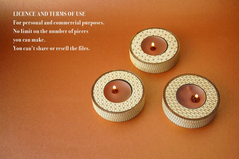 Candle Holder Flexi Deco Vector File for Laser Cutter. SVG MaramadeLaser 