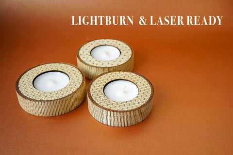 Candle Holder Flexi Deco Vector File for Laser Cutter. SVG MaramadeLaser 