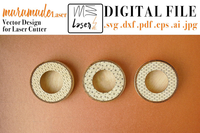 Candle Holder Flexi Deco Vector File for Laser Cutter. SVG MaramadeLaser 