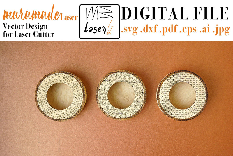 Candle Holder Flexi Deco Vector File for Laser Cutter. SVG MaramadeLaser 