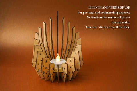 Candle Holder Lantern Star Vector File for Laser Cutter. SVG MaramadeLaser 