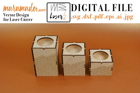 Candle Holder Tower Vector File for Laser Cutter. SVG MaramadeLaser 