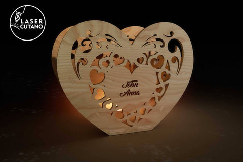 Candlestick 3D Model Decorative Template, Wood Cut FIle SVG LaserCutano 