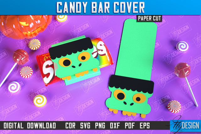 Candy Bar Cover Paper Cut Design, Halloween Trick or Treat, Halloween Candy Bar Wrapper SVG, Halloween Party Favor, Candy Holder SVG SVG Fly Design 