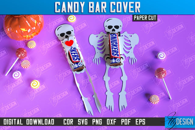 Candy Bar Cover Paper Cut Design, Halloween Trick or Treat, Halloween Candy Bar Wrapper SVG, Halloween Party Favor, Candy Holder SVG SVG Fly Design 