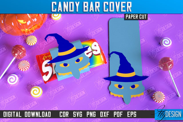 Candy Bar Cover Paper Cut Design, Halloween Trick or Treat, Halloween Candy Bar Wrapper SVG, Halloween Party Favor, Candy Holder SVG SVG Fly Design 